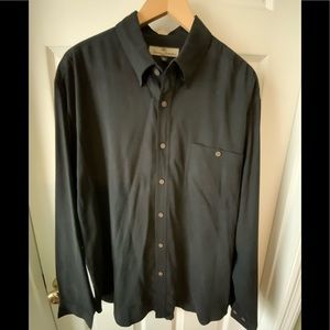 Tommy Bahama men’s Large Silk button down black